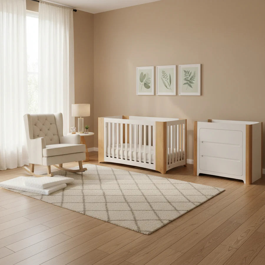 Cocoon Evoluer 4-in-1 Nursery Room Set, White / Natural