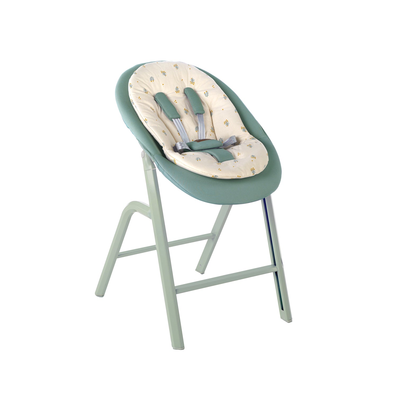 Jane Noah Highchair + Rocker Kit for Newborns – Convertible Beechwood Chair from birth to Adulthood, Botanic