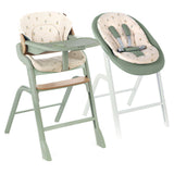 Jane Noah Highchair + Rocker Kit for Newborns – Convertible Beechwood Chair from birth to Adulthood, Botanic
