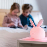 Nattou LED-Night Light Bunny of Silicone, Voice Activation, 7 Colours, BPA-Free