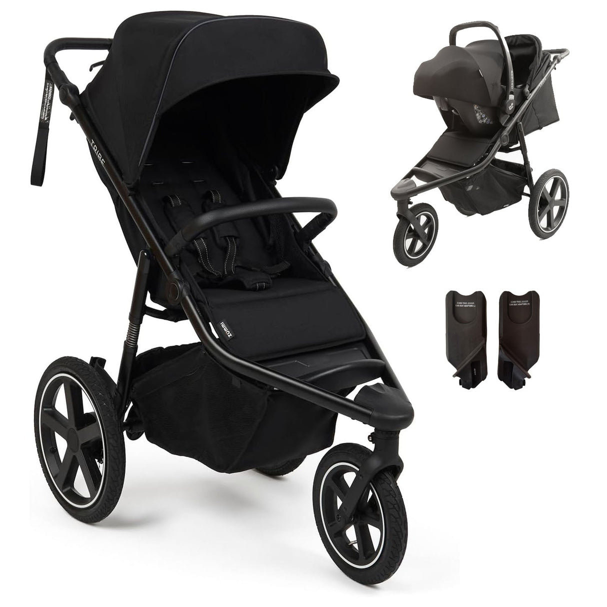 Tribe All-Terrain Jogger Buggy + Infant iSize Car Seat, Black
