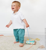 Janod Pure Wooden Pull-Along Blocks Cart