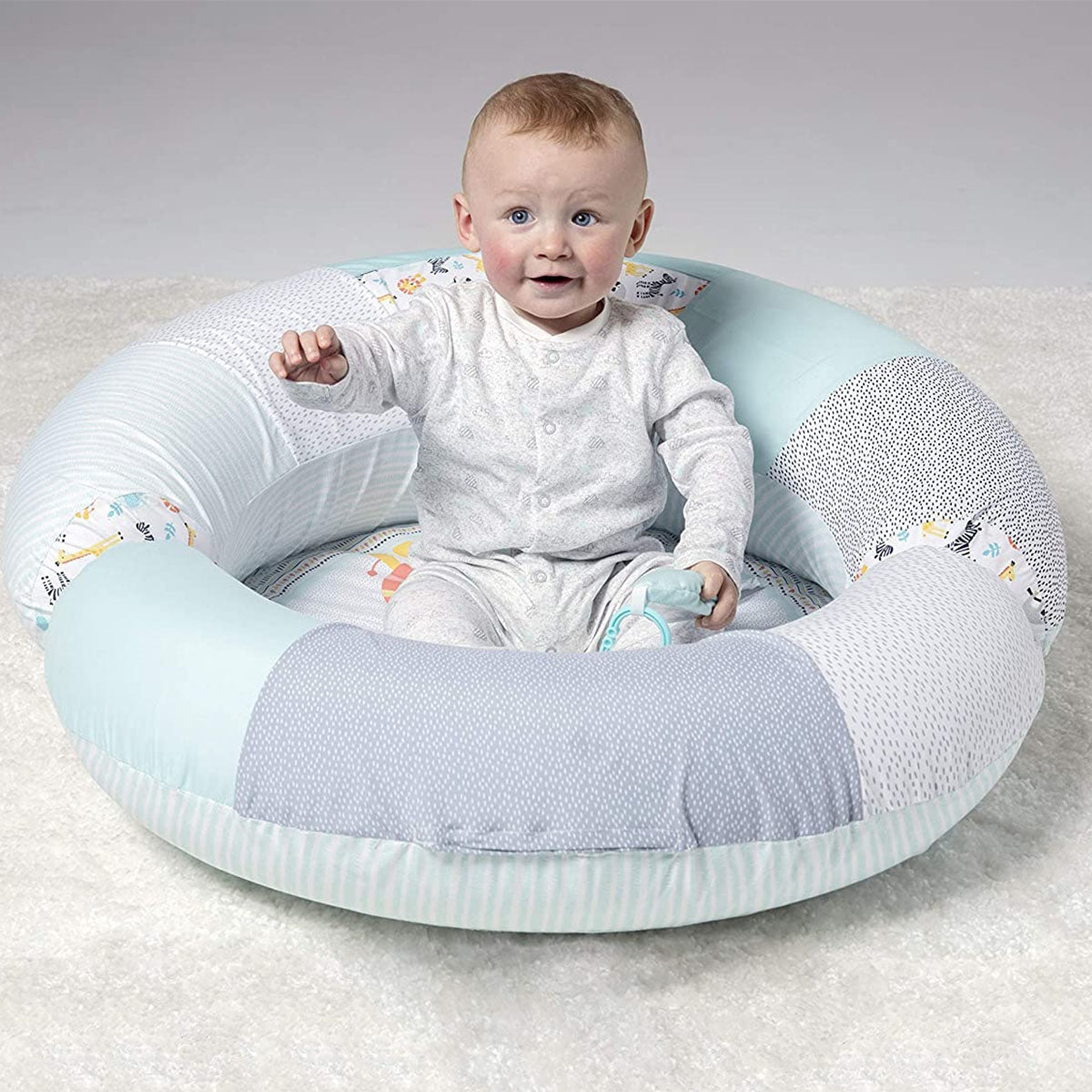 BabyZee Safari Sit Me Up Baby Seat & Playmat – 2-in-1 Baby Nest Support Seat 0m+