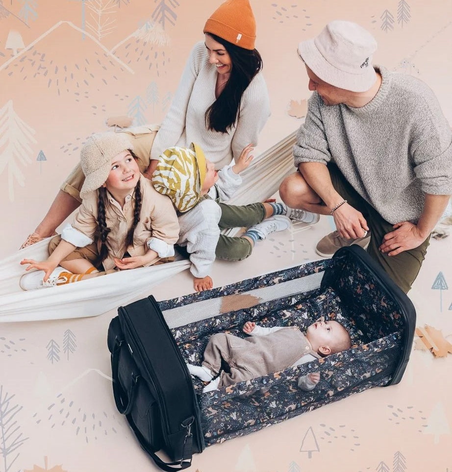 Bizzi Growin 2-in-1 Travel Bag & Baby Crib Vegan Leather - RucPOD ®