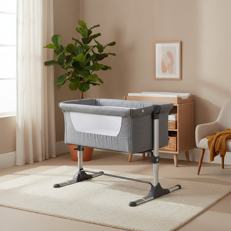 Johnston's Snuggle Cuddle Co-sleeper Beside Crib + Safety Mattress