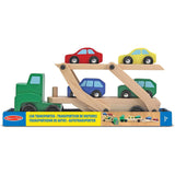 Melissa & Doug Wooden Car Transporter Toy Truck & Cars