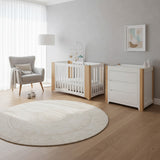 Cocoon Evoluer 4-in-1 Cotbed + Change Area Dresser + Mattresses, White / Natural