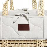 Little Green Sheep Natural Quilted Moses Basket + Mattress