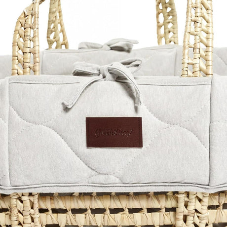 Little Green Sheep Natural Quilted Moses Basket + Mattress