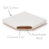 Little Green Sheep Natural Quilted Moses Basket + Mattress