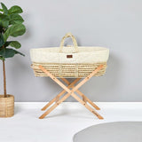Little Green Sheep Natural Quilted Moses Basket + Mattress