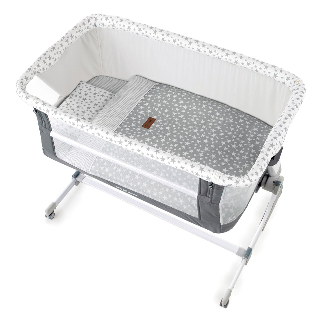 Jane Baby Side Crib with Bedding Set and Safety Mattress