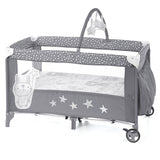Jane Duo Level Toys Travel Cot – Two-Tier Design with Activity Arch, Stars