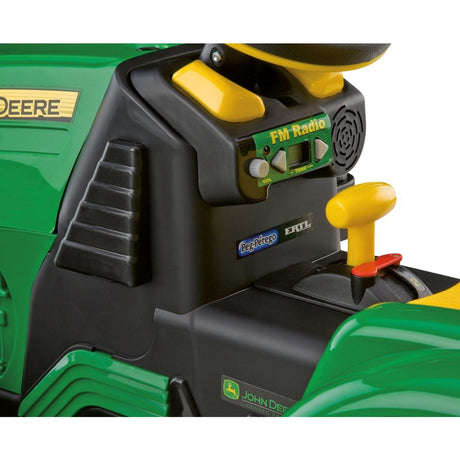 John Deere Ground Loader 12 Volt Electric Bulldozer + Stake-Side Trailer, 3+ years