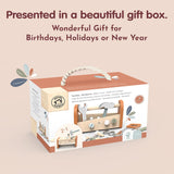 Speedy Monkey Wooden 2-in-1 Toolbox & Workbench with Accessories – Compact DIY Playset for Kids