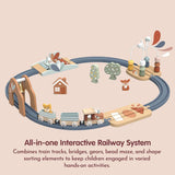 Speedy Monkey Mult-Activity Wooden Train Railway Set