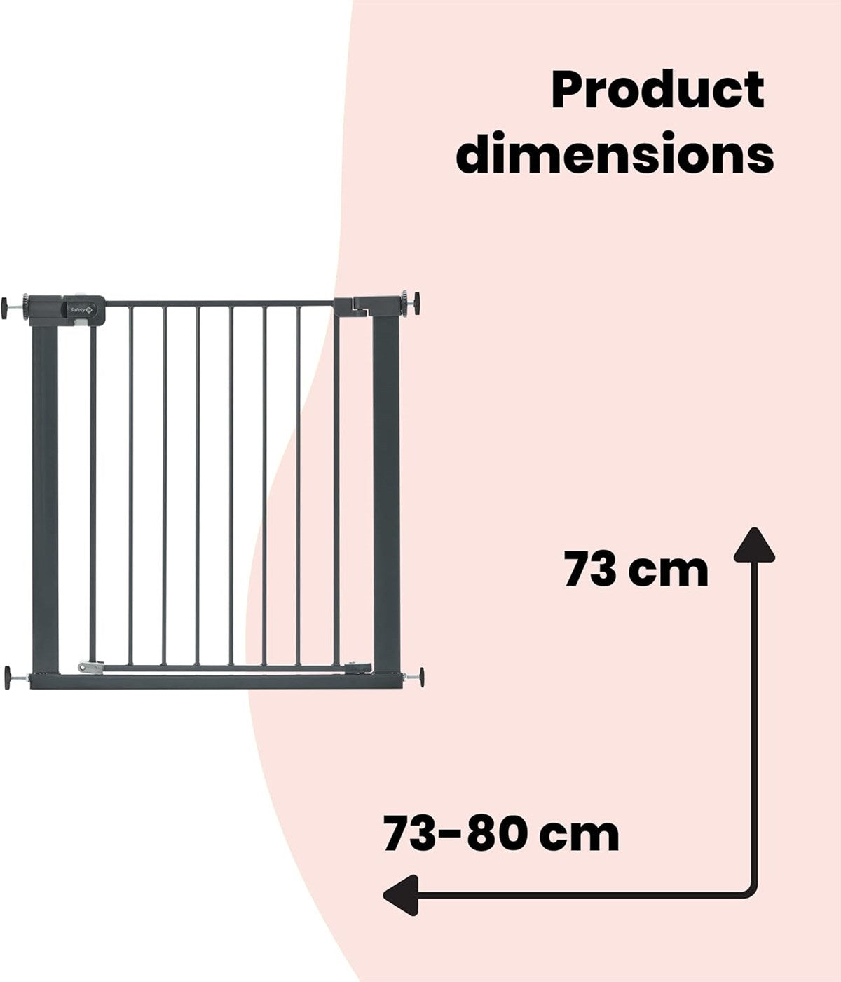 Safety 1st SecureTech Easy Close Metal Pressure Safety Gate (73-80cm)