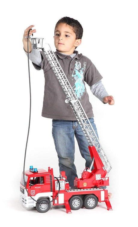 Bruder MAN Fire Engine Toy Truck with Water Pump, Lights and Sound Module, Scale 1:16