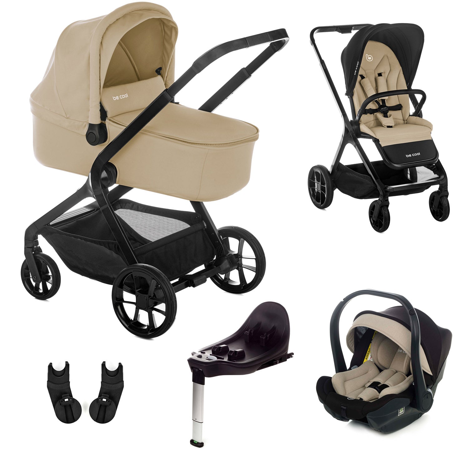 Be Cool Kombo Trio: Pushchair + Carrycot + i-Size Travel Baby Carrier + Isofix Base