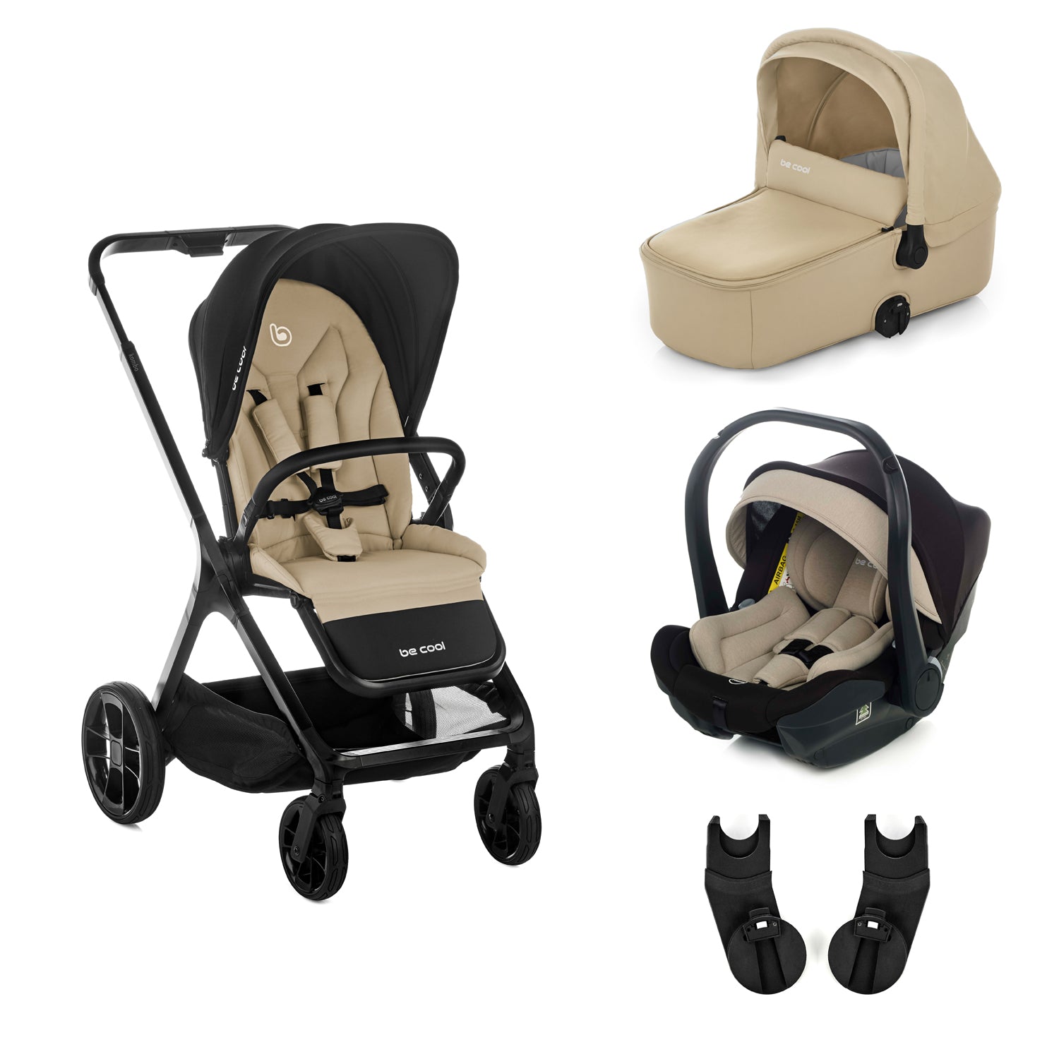 Be Cool Kombo Trio: Pushchair + Carrycot + i-Size Travel Baby Carrier + Isofix Base