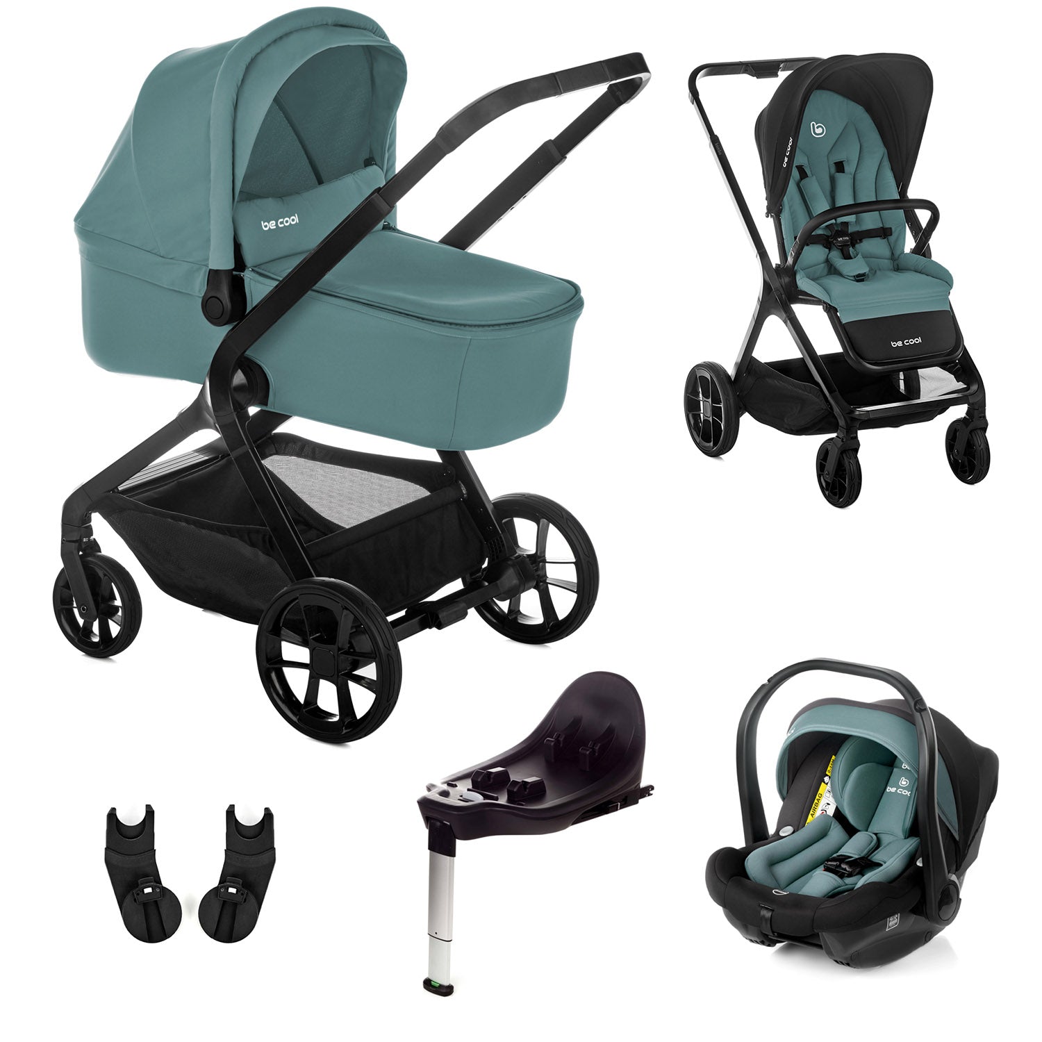 Be Cool Kombo Trio: Pushchair + Carrycot + i-Size Travel Baby Carrier + Isofix Base