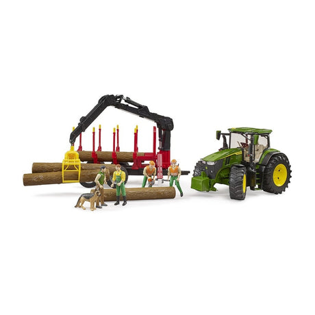 Bruder John Deere 7R 350 with Forestry Trailer, Scale 1:16