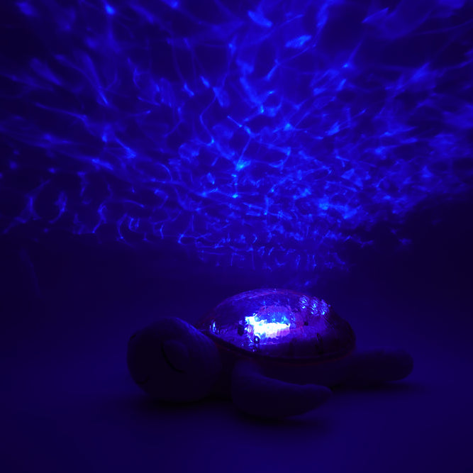 Cloud B Rechargeable Tranquil Turtle Night Light with Ocean Projection & Cry Sensor, Pink