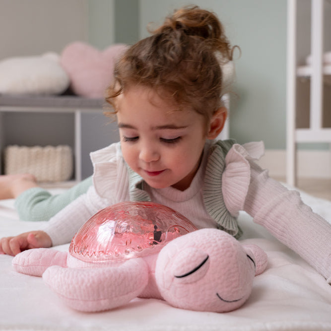 Cloud B Rechargeable Tranquil Turtle Night Light with Ocean Projection & Cry Sensor, Pink