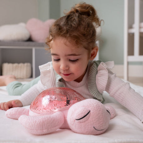 Cloud B Rechargeable Tranquil Turtle Night Light with Ocean Projection & Cry Sensor, Pink