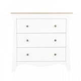 CuddleCo Clara 2 Piece Nursery Furniture Set (Cot Bed & Dresser) - White/Ash