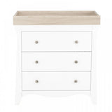 CuddleCo Clara 2 Piece Nursery Furniture Set (Cot Bed & Dresser) - White/Ash