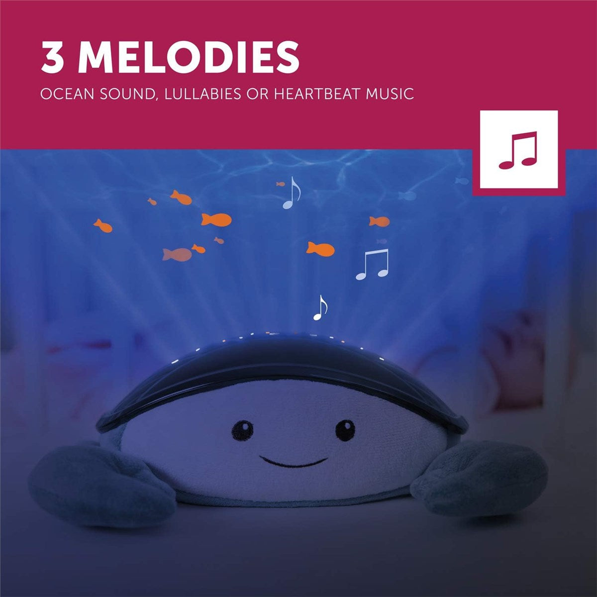 Zazu Cody The Crab - Ocean Projector with Moving Projection and Soothing Melodies