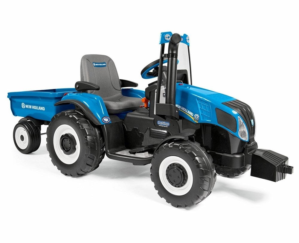 Peg Perego New Holland T8 12V Electric Tractor with Trailer, 3+ years