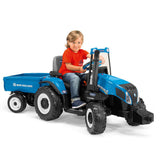 Peg Perego New Holland T8 12V Electric Tractor with Trailer, 3+ years