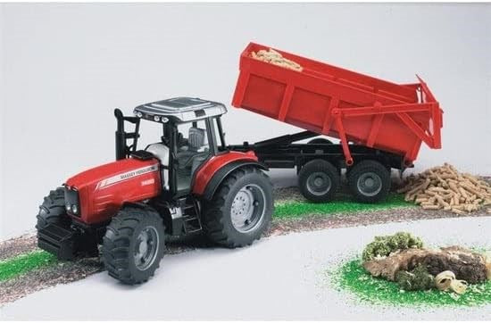 Bruder Massey Ferguson 7480 with Tipping Trailer, Toy Tractor Scale 1:16