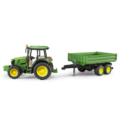 Bruder John Deere 5115M Toy Tractor With Trailer, Scale 1:16