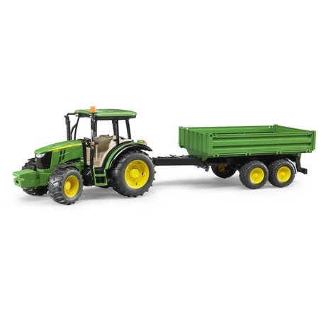 Bruder John Deere 5115M Toy Tractor With Trailer, Scale 1:16