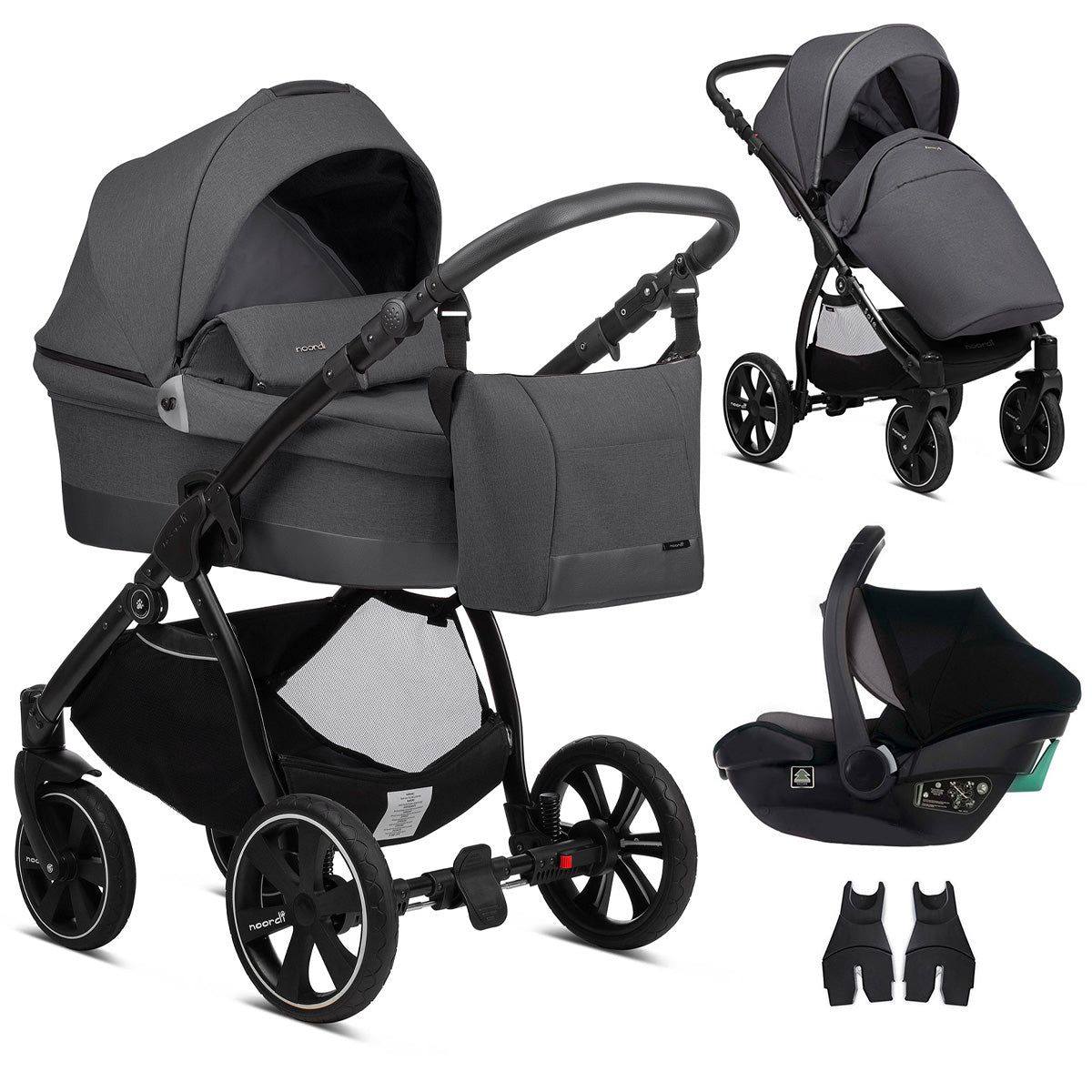 Noordi Sole Go 3in1 + Travel Carrier Car Seat, Black