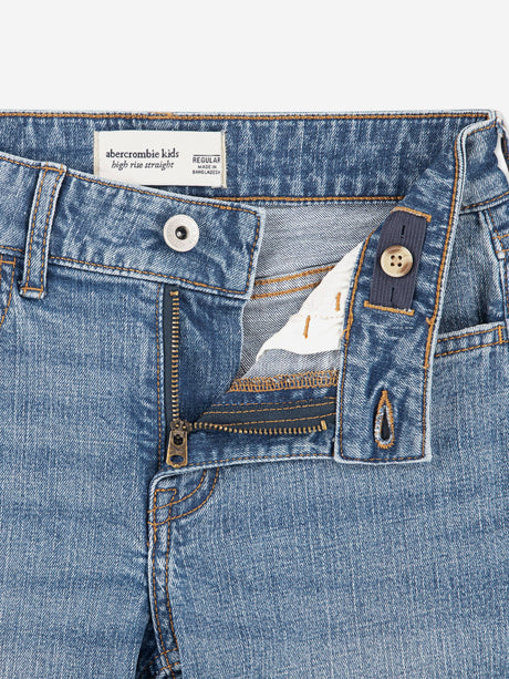 Abercrombie & Fitch Girls High Rise 90S Straight Jeans in Blue