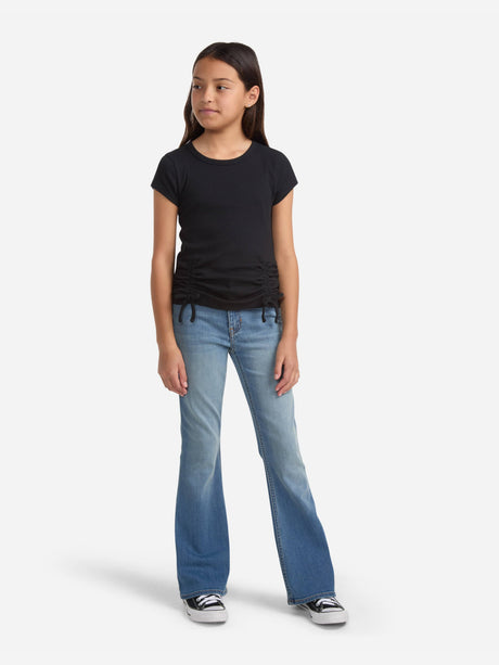 Abercrombie & Fitch Girls Ruched Side Bow T-Shirt in Black