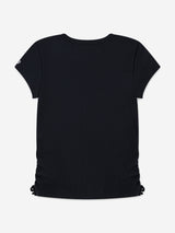 Abercrombie & Fitch Girls Ruched Side Bow T-Shirt in Black