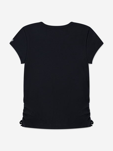 Abercrombie & Fitch Girls Ruched Side Bow T-Shirt in Black