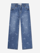 Abercrombie & Fitch Girls HR Discharge Wide Leg Jeans in Blue