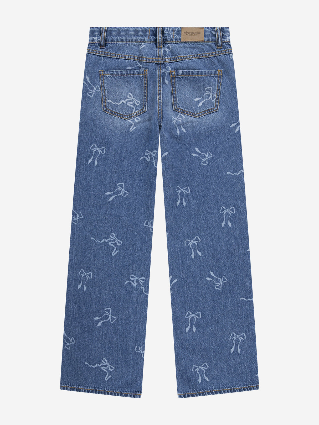 Abercrombie & Fitch Girls HR Discharge Wide Leg Jeans in Blue