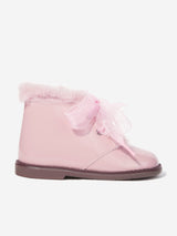 Andanines Girls Patent Leather Boots in Pink