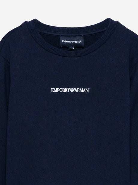 Emporio Armani Boys Logo Sweatshirt in Navy