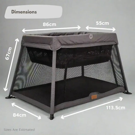 Airpod 3 Travel Cot Includes Newborn Bassinet Insert - Dark Grey