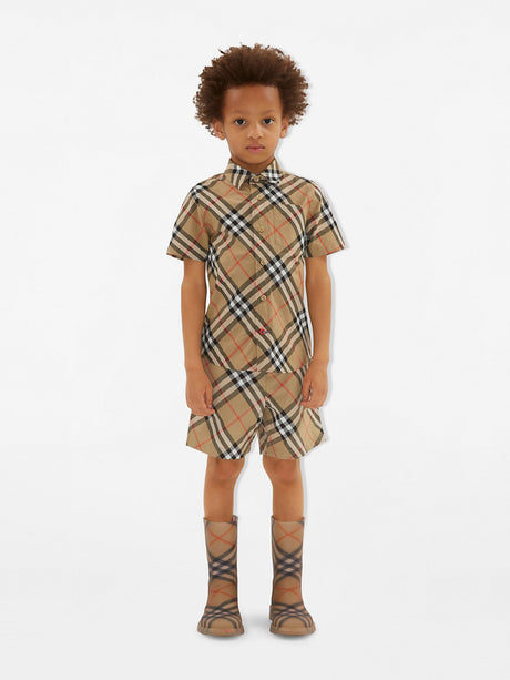 Burberry Boys Owen Essential Shirt in Beige
