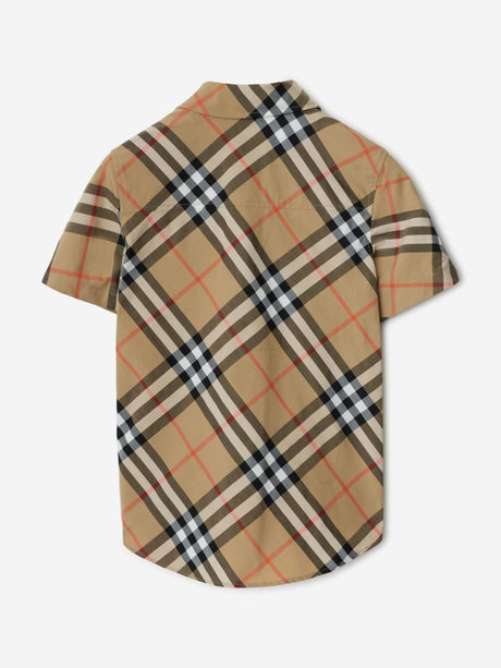 Burberry Boys Owen Essential Shirt in Beige