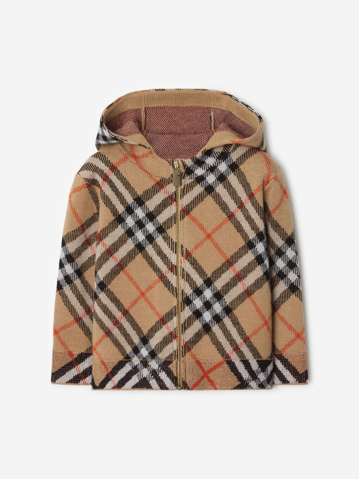 Burberry Baby Boys Mini Jimmy Check Zip Up Top in Beige